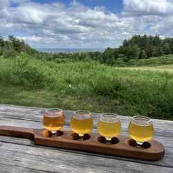New Salem Cider - Cider flight overlooking fields