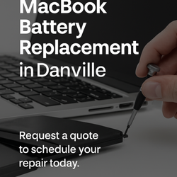 Danville Computer Repair - MacBook battery replacement in Danville with fast turnaround. Request a quote to schedule your repair today.