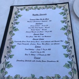 a menu on a table a menu on a table