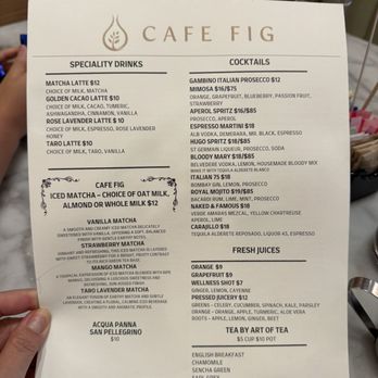 Café Fig - Beverage menu - Cafes Near Me - Los Angeles, California