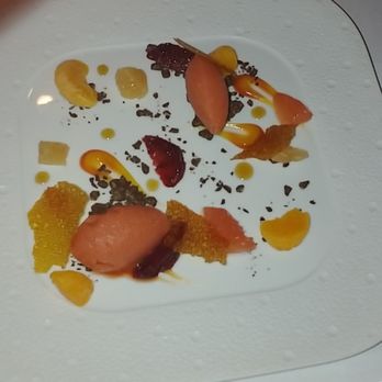 Acquerello - Blood orange sorbet with mint, winter citrus, and chocolate-almond - Italian Near Me - San Francisco, California