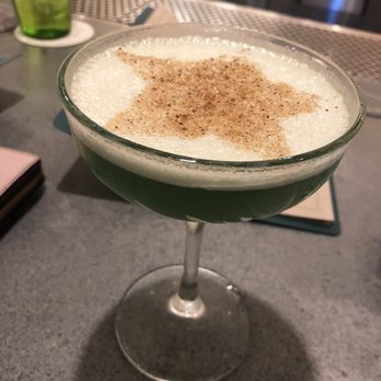 Lineage - Blue Suede Slippahs cocktail. There's peanut butter! Absolutely delicious - Asian Fusion Near Me - Wailea, Hawaii