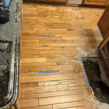 Sherlock Leak Detection - The blue tape is where they claimed the water lines were - Plumbing Near Me