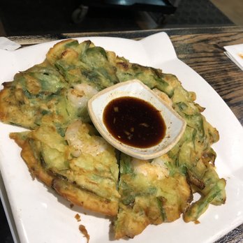 Kobi Korean BBQ - Seafood pancake. - Barbeque Near Me - Vaughan, Ontario Kobi Korean BBQ - Seafood pancake. - Barbeque Near Me - Vaughan, Ontario