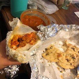 Chicken Tikka Halal Burrito, Lamb Vindaloo, Garlic Nan Bread. I got them extra Spicy! Chicken Tikka Halal Burrito, Lamb Vindaloo, Garlic Nan Bread. I got them extra Spicy!