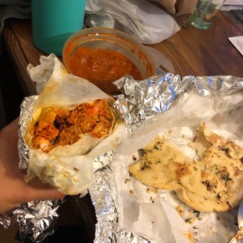 Halal Indian Cuisine - Chicken Tikka Halal Burrito, Lamb Vindaloo, Garlic Nan Bread. I got them extra Spicy! - Indian Near Me - Boston, Massachusetts Halal Indian Cuisine - Chicken Tikka Halal Burrito, Lamb Vindaloo, Garlic Nan Bread. I got them extra Spicy! - Indian Near Me - Boston, Massachusetts