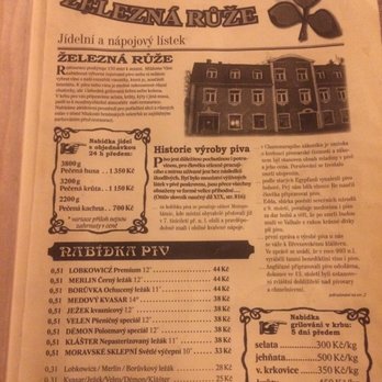 Železná Růže - Menu - Bars Near Me - Brno, JM Železná Růže - Menu - Bars Near Me - Brno, JM