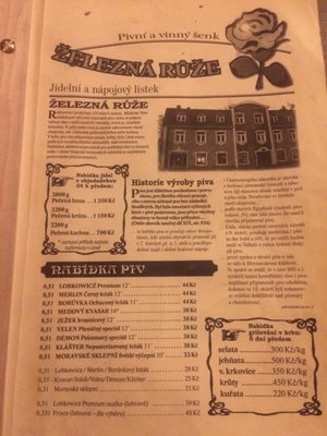 Menu photo 1 Železná Růže Brno, JM Menu photo 1 Železná Růže Brno, JM