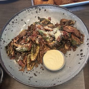 Meat Mitch Barbecue - Roasted Brussel sprouts with bacon jam - Barbeque Near Me - Leawood, Kansas Meat Mitch Barbecue - Roasted Brussel sprouts with bacon jam - Barbeque Near Me - Leawood, Kansas