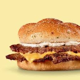 How the Garlic Double Steakburger is advertised. How the Garlic Double Steakburger is advertised.