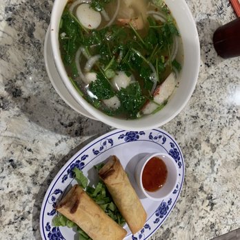 Pho 68 Vietnamese Noodle House - a bowl of soup and a plate of spring rolls - Vietnamese Near Me - Laredo, Texas Pho 68 Vietnamese Noodle House - a bowl of soup and a plate of spring rolls - Vietnamese Near Me - Laredo, Texas