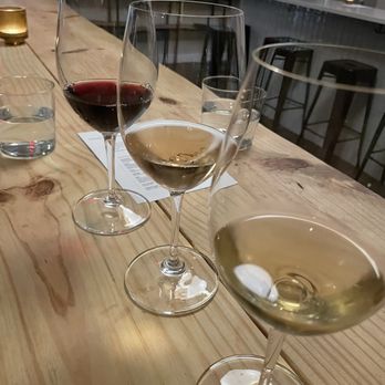 Cape Bottle Room - 3 glass wine flight (we got a red, a white, and a rose; they have other categories as well) - Wine Bars Near Me - Austin, Texas