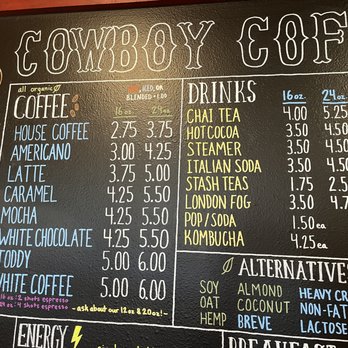 Cowboy Coffee - Menu Dec 21, 2022 - Coffee & Tea Near Me - Molalla, Oregon Cowboy Coffee - Menu Dec 21, 2022 - Coffee & Tea Near Me - Molalla, Oregon