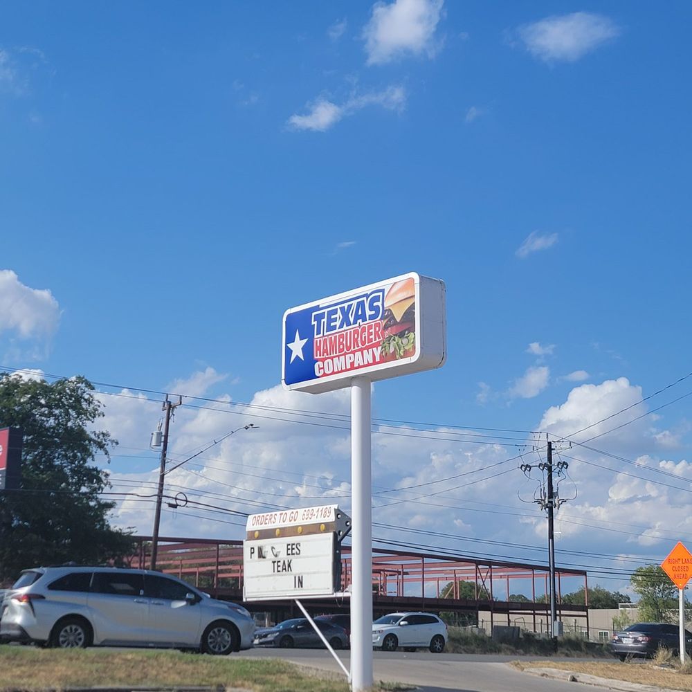 Outside sign. Outside sign.