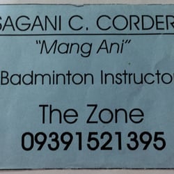 Isagani Cordero - Badminton Pro Coach - Mang Ani's calling card.
