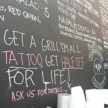 Grill 'Em All - Get a tat & free burgers for life! - Burgers Near Me - Long Beach, California Grill 'Em All - Get a tat & free burgers for life! - Burgers Near Me - Long Beach, California