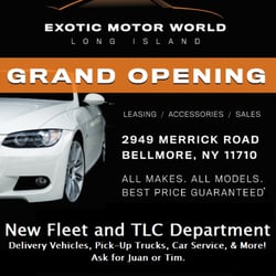 Exotic Motor World of Long Island - Discounted Fleet and TLC vehicle leases and purchasing.