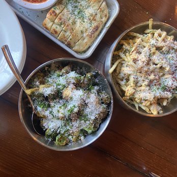 Steeplejack Pizza and Beer - Focaccia, Brussels sprouts, and Italian loaded fries *chef's kiss* - Pizza Near Me - Portland, Oregon Steeplejack Pizza and Beer - Focaccia, Brussels sprouts, and Italian loaded fries *chef's kiss* - Pizza Near Me - Portland, Oregon