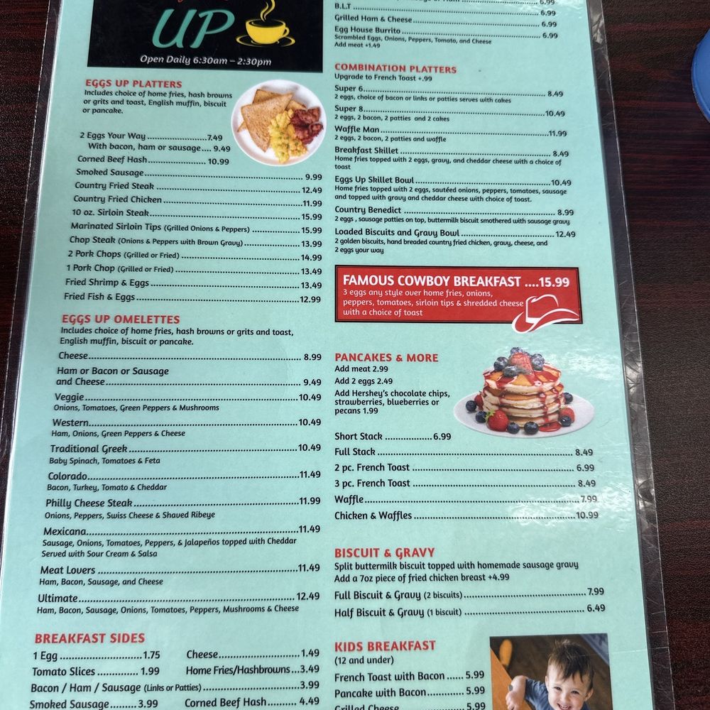 Breakfast menu Breakfast menu