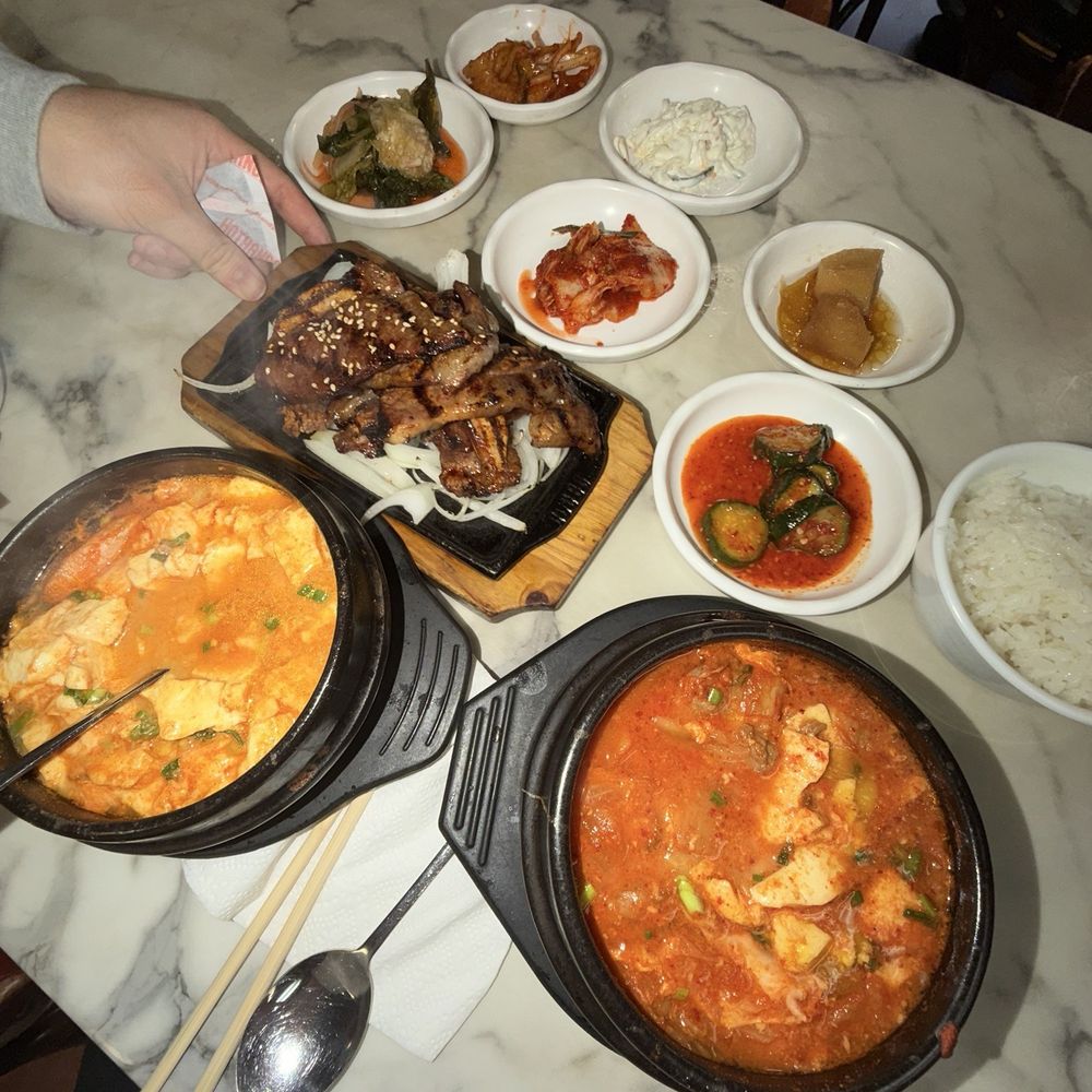 Ho Soon Yi - Number 1: beef, clam, shrimp, oyster tofu soup  Number 3: kimchi tofu soup with beef  Beef short ribs - Korean Near Me - Lakewood, Washington