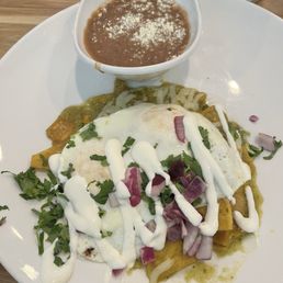 Smaller plate for brunch of their famous Chilaquiles Smaller plate for brunch of their famous Chilaquiles