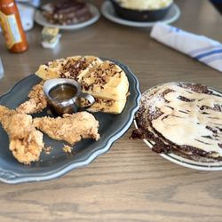 The Harvest Room - I tried their Chicken & Waffle, infused with bacon with a side of Cinnamon Roll Stacked pancakes
