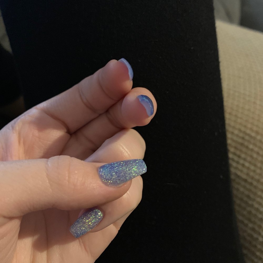 New Moon Nails - Pointer finger is thin and brittle while middle is thick and laid on heavy - Waxing Near Me - Mesa, Arizona