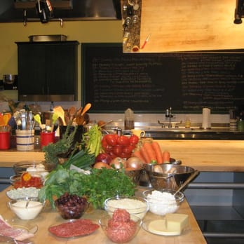 Sur La Table - all the ingredients we could pick from to make our pasta sauce - Kitchen Supplies Near Me - Newport Beach, California