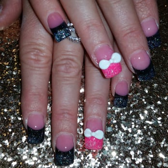 Nails with Love - Pink and black with 3d bows..So Cute. - Nail Salons Near Me - Henderson, Nevada Nails with Love - Pink and black with 3d bows..So Cute. - Nail Salons Near Me - Henderson, Nevada