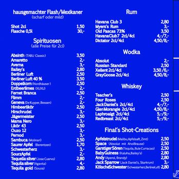 Final Bar - Unsere neue Karte - Cocktail Bars Near Me - Bonn, NW