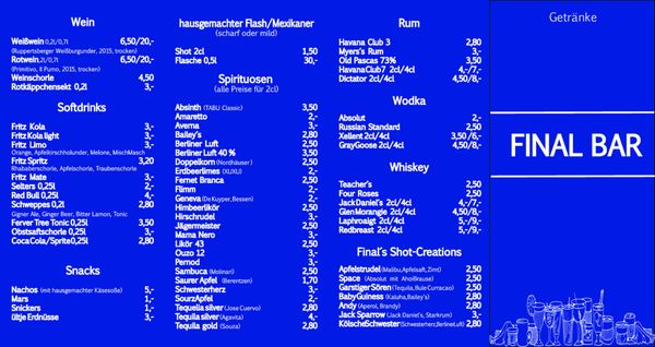 Menu photo 2 Final Bar Bonn, NW
