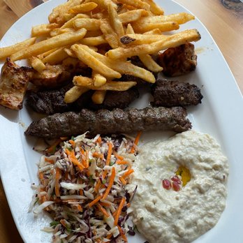 Azkadenya - Mezza Diner - $25 - Mix Grill with baba ghanoush instead of hummus - Middle Eastern Near Me - Toronto, Ontario