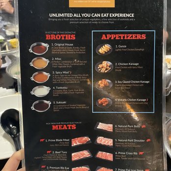 Shabuya - Broth, appetizer, and meat menu - Hot Pot Near Me - Concord, California Shabuya - Broth, appetizer, and meat menu - Hot Pot Near Me - Concord, California