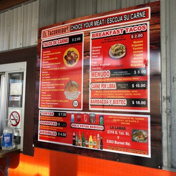 El Tacorrido - Menu - Mexican Near Me - Austin, Texas