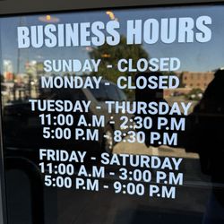 Maria Maria Homemade Mexican Cuisine & Bakery - Business hours