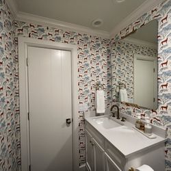 More Decor Design, Inc. - Is it Clifford??? Nope, it's the red cat wallpaper. Wallcovering can change your kids space into a dreamworld.