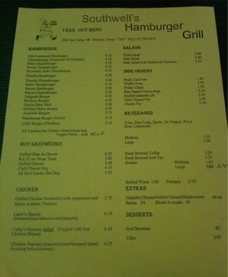 Menu photo 5 Southwell's Hamburger Grill Houston, TX Menu photo 5 Southwell's Hamburger Grill Houston, TX