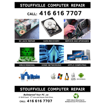 Bulletproof Your PC - Markham Stouffville Computer Repair Flyer - IT Services & Computer Repair Near Me - Stouffville, Ontario