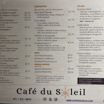 Cafe Du Soleil - Menu - Coffee & Tea Near Me - Alexandria, Virginia Cafe Du Soleil - Menu - Coffee & Tea Near Me - Alexandria, Virginia