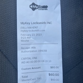 MyKey Locksmith - This is the receipt showing $10 a key - Keys & Locksmiths Near Me - Lake Worth, Florida MyKey Locksmith - This is the receipt showing $10 a key - Keys & Locksmiths Near Me - Lake Worth, Florida