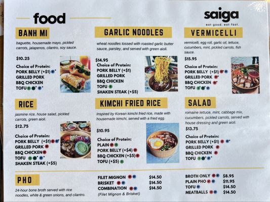 Menu photo 8 Saiga Vietnamese Eatery Orange, CA