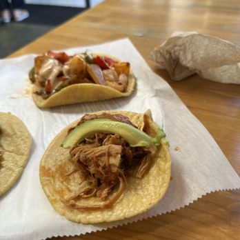 Guisados - chicken tinga, so juicy. doesn't need anything else. - Tacos Near Me - Long Beach, California