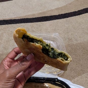 Cutter's Jamaican Restaurant - Inside a spinach patty - Caribbean Near Me - Riverdale, Georgia Cutter's Jamaican Restaurant - Inside a spinach patty - Caribbean Near Me - Riverdale, Georgia