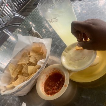 Coyote's Mexican Grill - Basic Queso and salsa. The Queso is basically warmed  in the microwave. - Mexican Near Me - Decatur, Georgia
