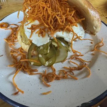 Mott St - The famous Mott Burger with egg - Asian Fusion Near Me - Chicago, Illinois