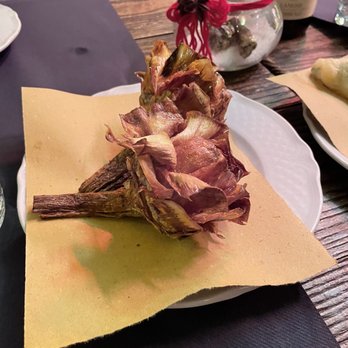 Enoteca Verso Sera - Carciofi alla guida (deep fried artichokes Jewish style) - Wine Bars Near Me - Rome, RM Enoteca Verso Sera - Carciofi alla guida (deep fried artichokes Jewish style) - Wine Bars Near Me - Rome, RM