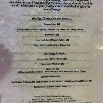 Shin Dig - Food menu - Lounges Near Me - San Antonio, Texas Shin Dig - Food menu - Lounges Near Me - San Antonio, Texas