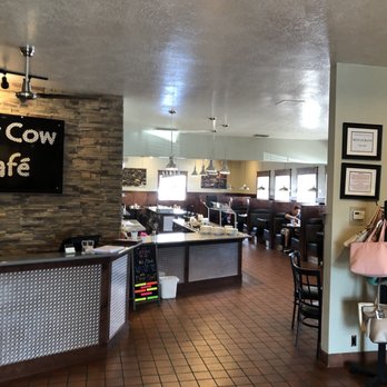 Crazy Cow Cafe - Salad bar opposite the booths with a bar further down on the right for sit down counter service - American Near Me - Beaver, Utah