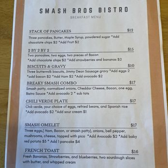 Smash Bros Bistro - Breakfast menu - Salad Near Me - Fresno, California