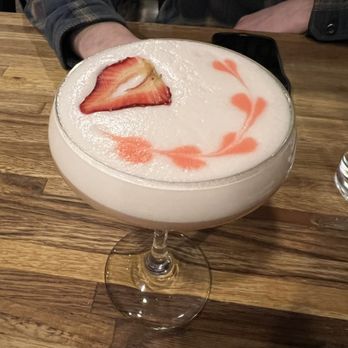 Farmer & the Cow - Valentine's Day special - strawberry whisky sour - Burgers Near Me - Wilmington, Delaware Farmer & the Cow - Valentine's Day special - strawberry whisky sour - Burgers Near Me - Wilmington, Delaware